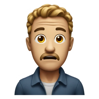 Make a picture of a man that looks scared  sticker