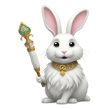 a wand and a rabbit  sticker