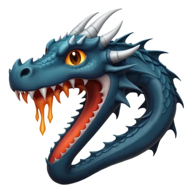 iOS style emoji, minimal dragon fang, dark fantasy object sticker