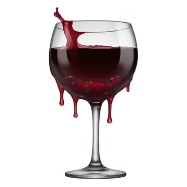 Full wine glass overflowing sticker