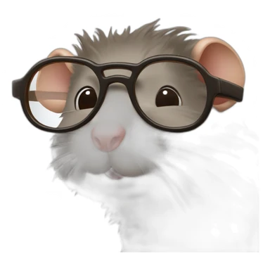 Un gros rat avec des lunettes et avec des cheveux bruns sticker