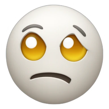 3d sphere with a cartoon decisive skin texture with big thoughtful eyes sticker