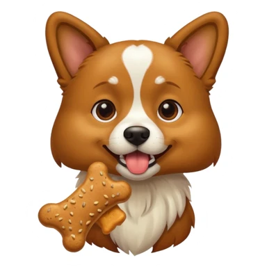 dog eating dog treat sticker