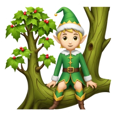 elf on a tree sticker