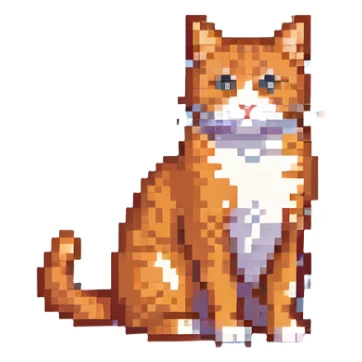 orange cat sitting sticker