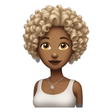 woman with curly hair and wearing piercings sticker