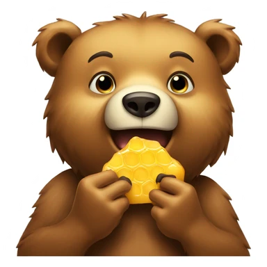Bear eating honey sticker