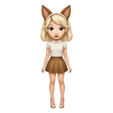 Girl dressed like a dog and in short skirt and short top and heels sticker