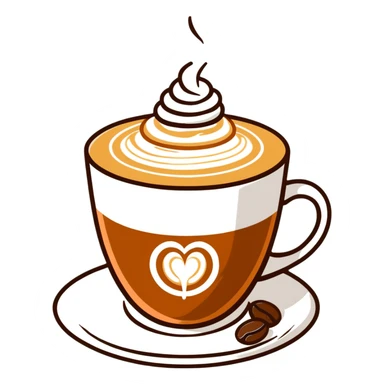 latte art in coffee cup sticker
