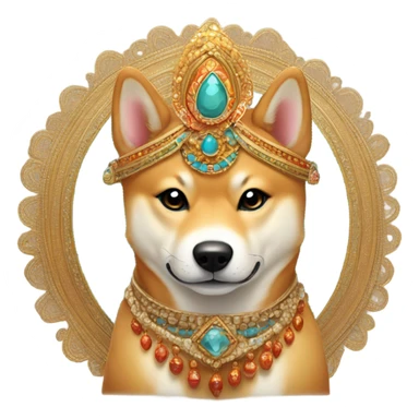 Shiba Inu as Indian god sticker