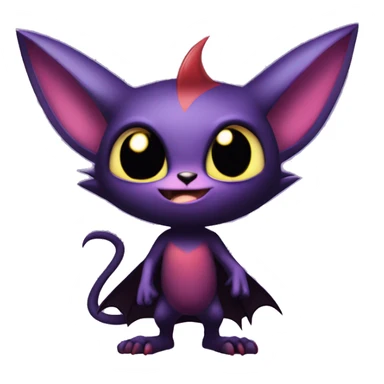  Anthro Kawaii Edgy Cool Vampiric Demonic Beautiful Noibat-Litten with big Bat Ears full body sticker
