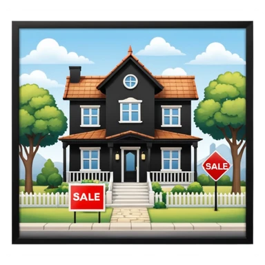 4d house w for sale sign sticker