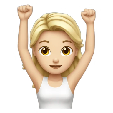 white girl with arms up sticker