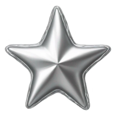 3D silver star with liquid texture sticker