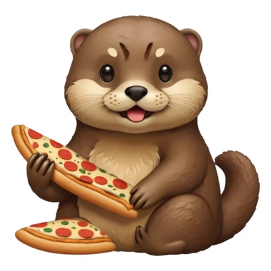 Otter eating pizza rolls sticker