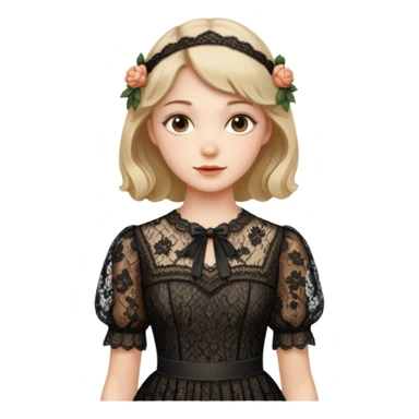 Cottagecore style realistic highly detailed with vintage material dress sticker