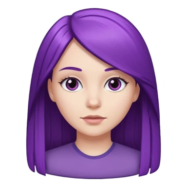 chica blanca pelo morado  y liso  sticker