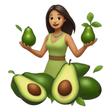 plant lady pocahontas juggling avocados sticker