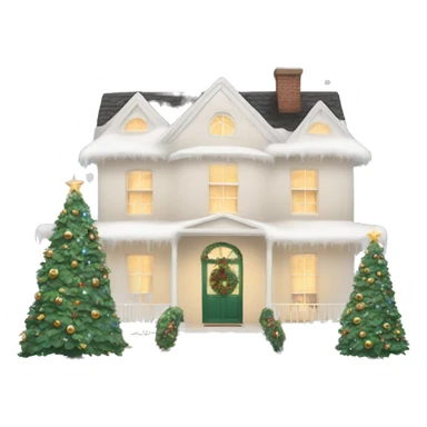 Warm White House Christmas sticker