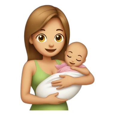 Pregnant Woman Holding A Newborn Baby sticker