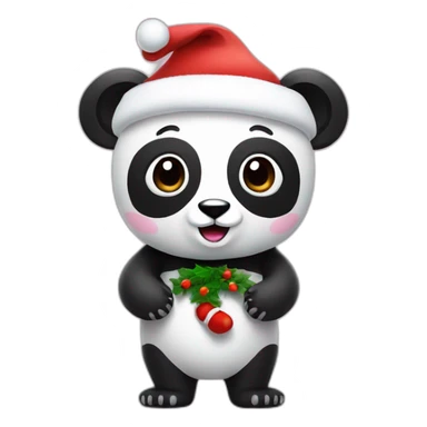 full body christmas panda in vr headset sticker