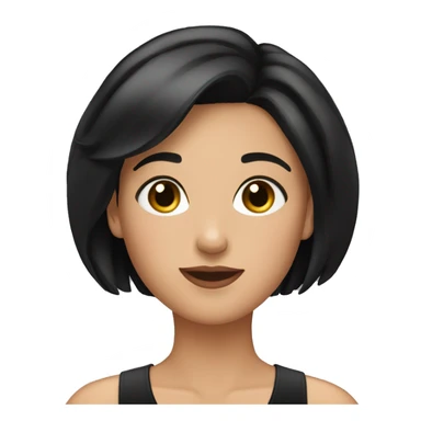 brunette girl putting on gloss dressed in black short hair sticker