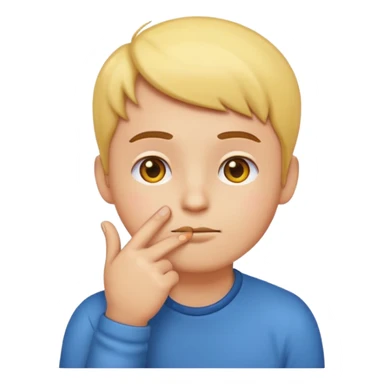 cartoon emoji sticker with a thinking expression and hand under chin, colorful and cheerful, no text, suitable for WhatsApp and Instagram sticker