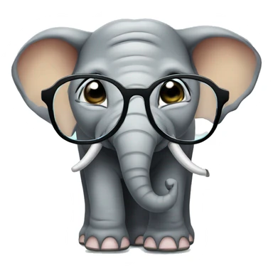 Elephant with glasses sticker