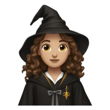 1 Hermione granger with Brown hair and is black wizard clothese sticker