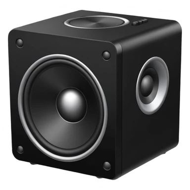 одна басс колонка с саббуфером, с видом в 3 четверти, очень простенькая sticker