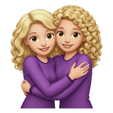 curly blonde hair whitegirl hugging straight blonde. hair. white girl sticker