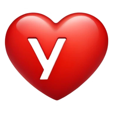 Heart with the letter y inside  sticker