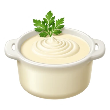 Cream cheese dipping sauce with coriander sticker