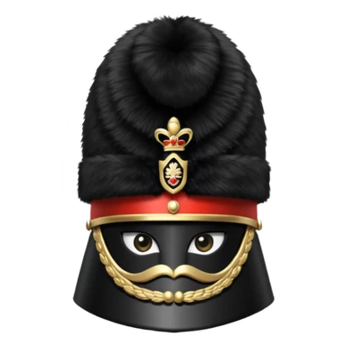A Royal Guard hat with black fur texture and tall silhouette. sticker