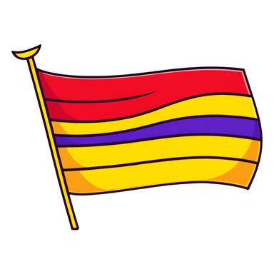 flag with three horizontal stripes - red, yellow, and purple sticker