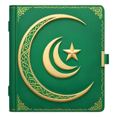 Closed Quran with the Islamic Symbol on it (moon and star) green sticker