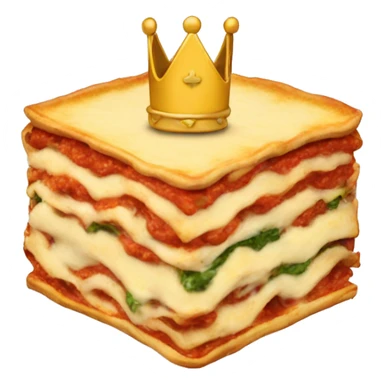 Lasagna with a crown  sticker
