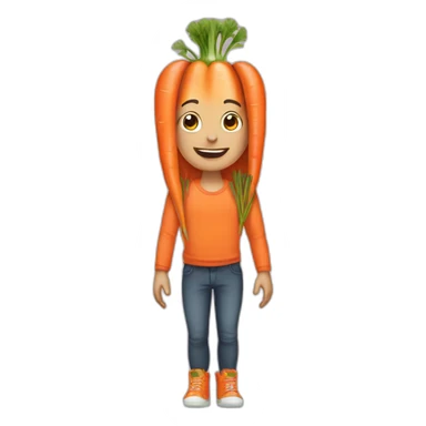 Half human half carrot hybrid sticker