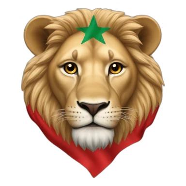 Un lion avec le drapeau du Maroc sticker