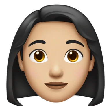 a black medium hair with chinese brown eyes a small nose and pinky l sticker