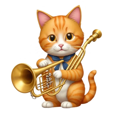 cat playing trombone sticker