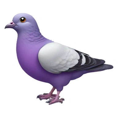 Purple cute pigeon sticker