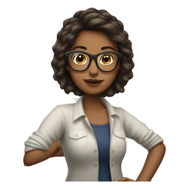 brunette girl with glasses on boat sticker