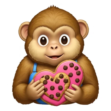Fat monkey holding a cookie  sticker