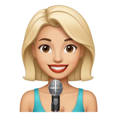 Female singer pop artist with microphone  sticker