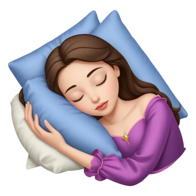 sleeping beauty brunette white girl with a silk pillow sticker
