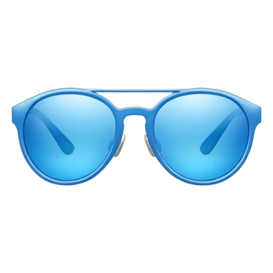 Blue sun glasses, front view, no face, no head sticker