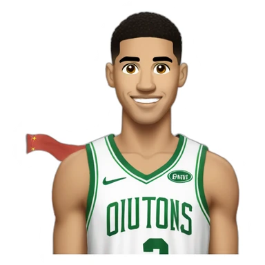 jayson tatum with a chinese flag sticker