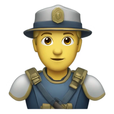 A guard in a calamar sticker