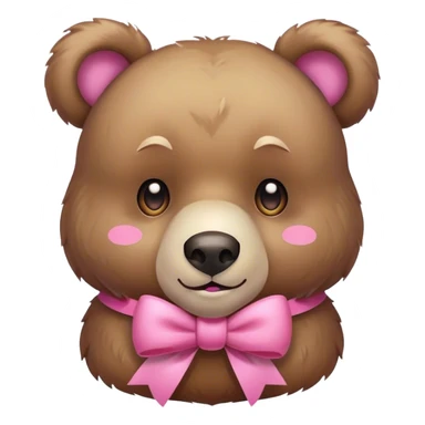 Bear with pink bows sticker